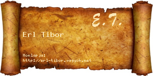 Erl Tibor névjegykártya